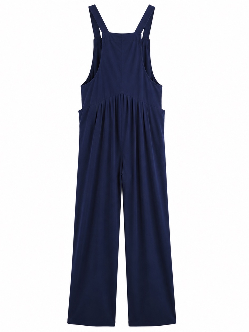 Halara Adjustable Strap Wide Leg Jumpsuit Navy Overalls Pockets M NWT - Picture 3 of 4